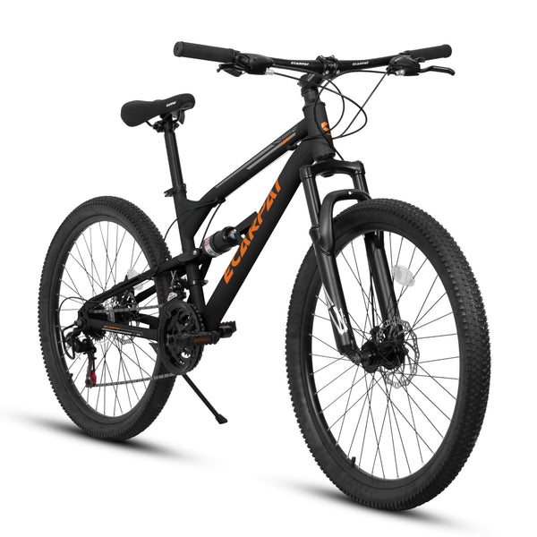 A26207 26 Inch Mountain Bike, Steel Frame, Front Suspension Fork with Shock Absorber, 21 Speed, Unisex