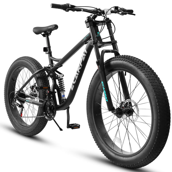 26 Inch Mountain Bike Full Suspension All-Terrain Bicycle 21 Speed Black