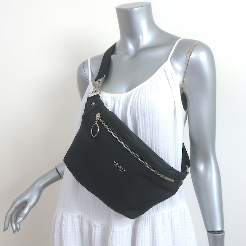 Moussy Fanny Pack Black Nylon Medium Crossbody Bag