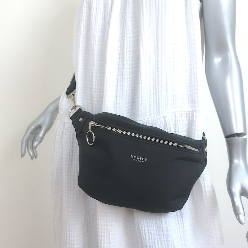 Moussy Fanny Pack Black Nylon Medium Crossbody Bag