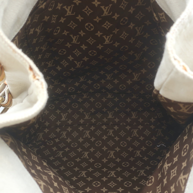 Louis Vuitton Globe MM Shopper Tote Ecru Canvas Shoulder Bag