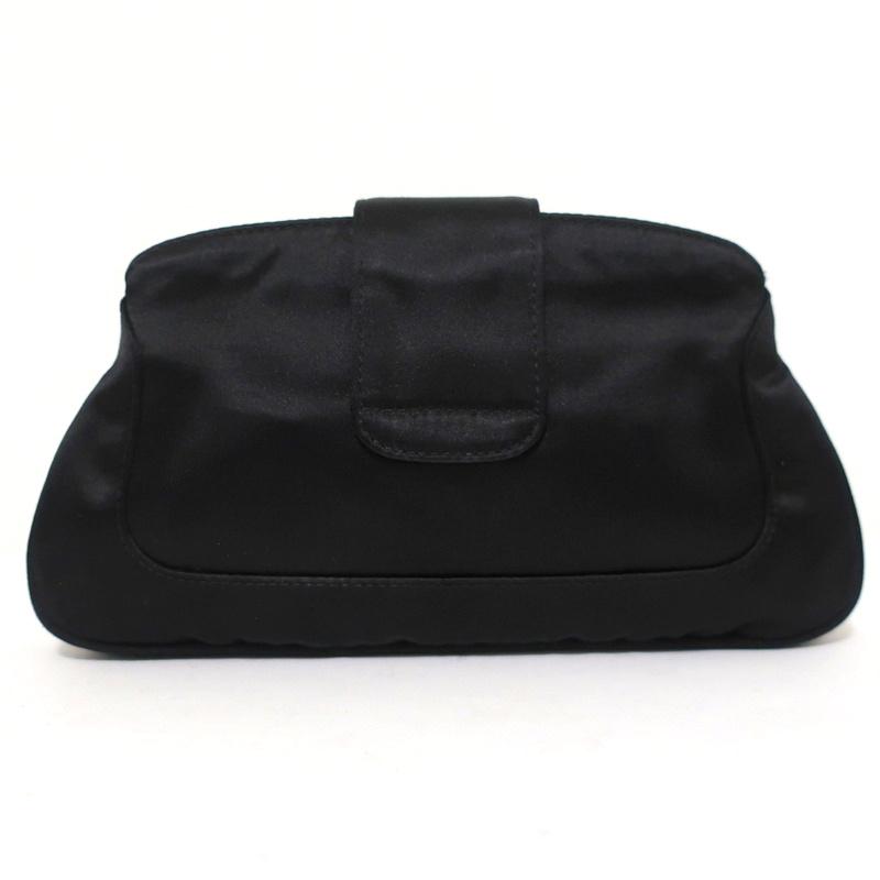 Tod's Evening Bag Black Crystal-Embellished Satin Mini Clutch
